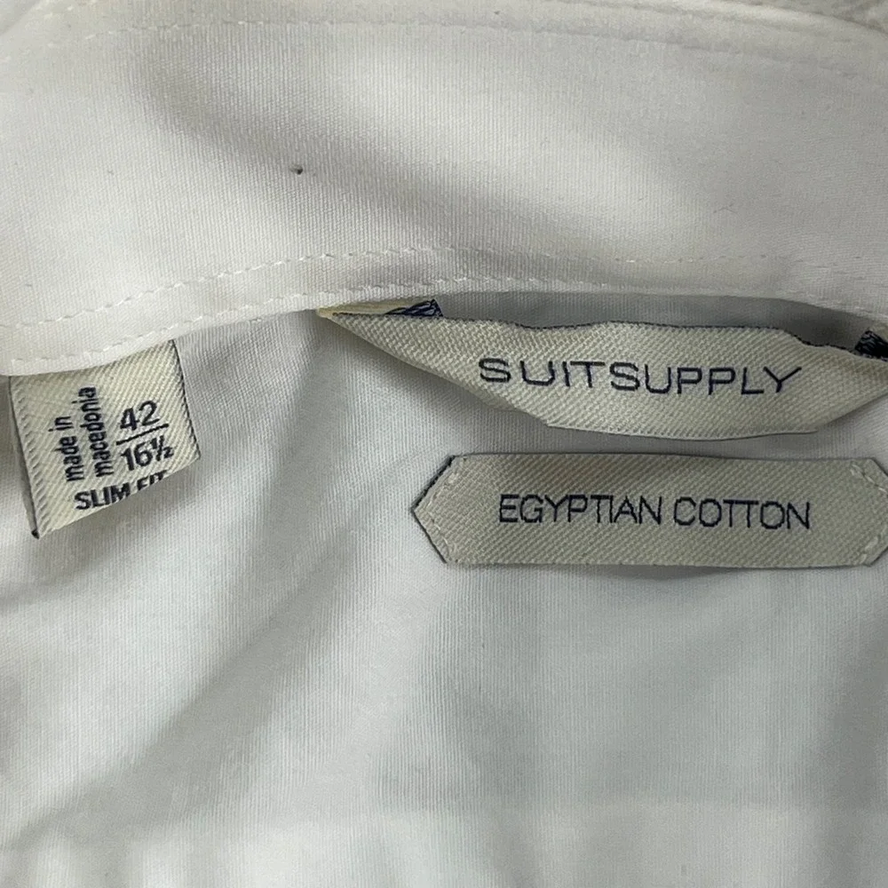 Suitsupply‎ Mens White Egyptian Cotton Slim Fit Tuxedo Dress Shirt 16.5 42